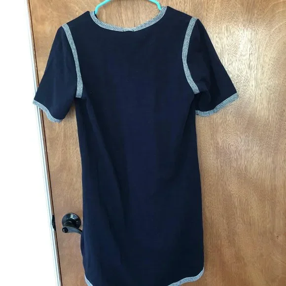 Adorable J CREW Navy dress or coverup, piping, size small, NWT! - Picture 2 of 5